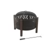 Style Selections  31-in W Black with Golden Brush Steel Wood-Burning Fire Pit
