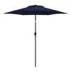 Style Selections  7.5-ft Blue Push-button Tilt Market Patio Umbrella