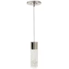 Style Selections  Dunwynn Polished Nickel Modern/Contemporary Seeded Glass Cylinder LED Mini Pendant Light