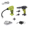 Sun Joe 24V-AJC-AJV-LTE 24V iON+ High Volume Inflator & Portable Air Compressor Kit | w/ 2.0-Ah Battery + Charger, Storage Bag, 3 Inflation Adapters, and Nozzle Pin Attachments