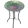 Teamson  Bird bath 21.2-in H Multi Color Glass Complete Birdbath