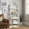 Walker Edison Sophia Modern 4 Shelf Ladder Bookcase, 55 Inch, White