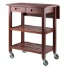 Winsome Wood  Brown Wood Base with Wood Top Rolling Kitchen Cart (16.66-in x 28.27-in x 33.07-in)