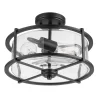 allen + roth  3-Light 13-in Black Incandescent Semi-flush Mount Light