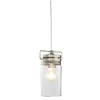 allen + roth  Vallymede Brushed Nickel Farmhouse Clear Glass Jar Mini Pendant Light