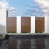 6.33 ft. H x 3.93 ft. W Laser Cut Metal Privacy Screen, 3 panels