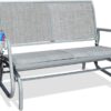GOLDSUN 2 Person Swing Glider Chair Patio Swing Bench with Cup Holder Garden Rocking Seat for Outdoor Patio,Backyard,Deck Swimming Pool(Gray)