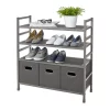 neatfreak! 4 Tier Stackable Metal Storage Rack w Fabric Bins
