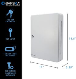 BARSKA CB12488 Key Lock 160 Position Key Cabinet Lock Box Grey