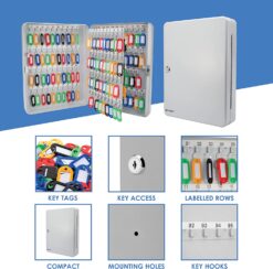 BARSKA CB12488 Key Lock 160 Position Key Cabinet Lock Box Grey
