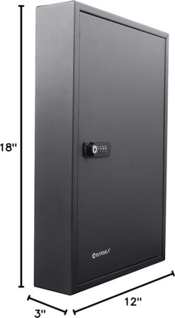 BARSKA CB13264 Combination Lock 64 Position Adjustable Key Cabinet Lock Box Black