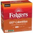 Folgers 100% Colombian Medium Roast Coffee, 128 Keurig K-Cup Pods