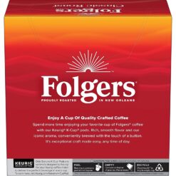 Folgers Classic Roast Medium Roast Coffee, 128 Keurig K-Cup Pods, 32 Count (Pack of 4)