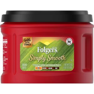 Folgers Simply Smooth Ground Coffee, Mild Roast, 23 Ounce (Pack of 6), Packaging May Vary