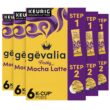 Gevalia Frothy 2-Step Mocha Latte Espresso K-Cup Coffee Pods & Froth Packets Kit, Christmas Breakfast (36 ct Pack, 6 Boxes of 6 Pods with Packets )