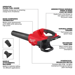 Milwaukee 2824-20 M18 FUEL Dual Battery 145 MPH 600 CFM 18-Volt Lithium-Ion Brushless Cordless Handheld Blower (Tool-Only)