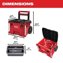Milwaukee 8426-8425-8424 PACKOUT 22 in. Rolling Tool Box, 22 in. Large Tool Box and 22 in. Medium Tool Box