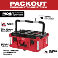 Milwaukee 8426-8425-8424 PACKOUT 22 in. Rolling Tool Box, 22 in. Large Tool Box and 22 in. Medium Tool Box