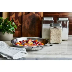 All-Clad D3 Stainless 12-Inch Fry Pan With Lid, Silver