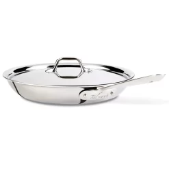 All-Clad D3 Stainless 12-Inch Fry Pan With Lid, Silver
