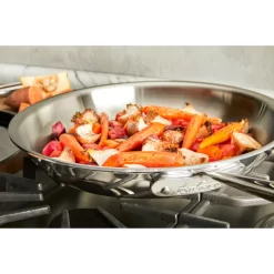 All-Clad D3 Stainless 12-Inch Fry Pan With Lid, Silver
