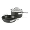 All-Clad Essentials 3 Piece Hard-Anodized Aluminum Non Stick Cookware Set
