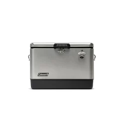 Coleman Ice Chest Reunion 54 Quart Steel Belted Cooler, Stainless Steel