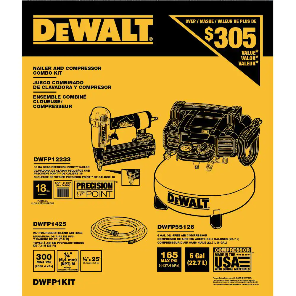 Dewalt Nailer & Compressor Combo Kit 885911703130 | eBay