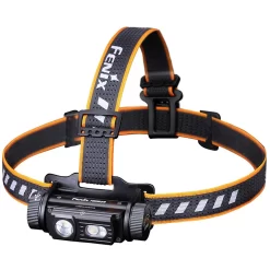 The Fenix HM60R Rechargeable Headlamp is a great all-purpose headlamp which features three types of light—a spotlight for long distance illumination, a floodlight with neutral white light for better color rendering, and red light to preserve your night vision and for up-close tasks. The included 18650 battery is USB Type-C rechargeable and the port is hidden with an inner waterproof interface. A large, glove-friendly switch allows you to access the lighting mode you need for camp, the trail, or job site. An additional unique feature of the Fenix HM60R Rechargeable Headlamp is its stride frequency sensor which can be an advantage to those who who would like to use this for running purposes. Features: Max Lumens: 1200 Max Beam Distance: 381 feet (116 meters) Max Runtime: 54 hours Lighting Modes: 4 spotlight levels, 2 floodlight levels, red light and red SOS Bulb Type: LED Luminus SST40 and XP-G2 neutral white light LED Size: 3.35” (85mm) x 1.77” (45mm) Weight: 5.54 oz. (157g) including battery and headband Battery: One included 18650 rechargeable li-ion battery or two CR123A lithium batteries Included: Fenix ARB-L18-2600 li-ion battery, USB Type-C charging cable, spare O-ring Warranty: Limited Lifetime Guarantee from Fenix Lighting USA Luminus SST40 white light LED, XP-G2 neutral white light LED; with a lifespan of 50,000 hours. Included a Fenix ARB-L18-2600 18650 rechargeable LI-ion battery and compatible with two CR123A Lithium batteries. Spotlight, floodlight and red light combined. Stride frequency sensor: the brightness changes along with your speed. Hidden inner waterproof USB Type-C charging interface. A large all-in-one side switch. Made of quality PC and aluminum, lightweight and wear-resistant.