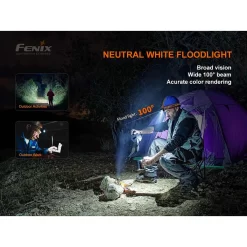The Fenix HM60R Rechargeable Headlamp is a great all-purpose headlamp which features three types of light—a spotlight for long distance illumination, a floodlight with neutral white light for better color rendering, and red light to preserve your night vision and for up-close tasks. The included 18650 battery is USB Type-C rechargeable and the port is hidden with an inner waterproof interface. A large, glove-friendly switch allows you to access the lighting mode you need for camp, the trail, or job site. An additional unique feature of the Fenix HM60R Rechargeable Headlamp is its stride frequency sensor which can be an advantage to those who who would like to use this for running purposes. Features: Max Lumens: 1200 Max Beam Distance: 381 feet (116 meters) Max Runtime: 54 hours Lighting Modes: 4 spotlight levels, 2 floodlight levels, red light and red SOS Bulb Type: LED Luminus SST40 and XP-G2 neutral white light LED Size: 3.35” (85mm) x 1.77” (45mm) Weight: 5.54 oz. (157g) including battery and headband Battery: One included 18650 rechargeable li-ion battery or two CR123A lithium batteries Included: Fenix ARB-L18-2600 li-ion battery, USB Type-C charging cable, spare O-ring Warranty: Limited Lifetime Guarantee from Fenix Lighting USA Luminus SST40 white light LED, XP-G2 neutral white light LED; with a lifespan of 50,000 hours. Included a Fenix ARB-L18-2600 18650 rechargeable LI-ion battery and compatible with two CR123A Lithium batteries. Spotlight, floodlight and red light combined. Stride frequency sensor: the brightness changes along with your speed. Hidden inner waterproof USB Type-C charging interface. A large all-in-one side switch. Made of quality PC and aluminum, lightweight and wear-resistant.