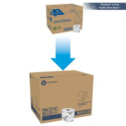Georgia-Pacific Blue Basic 1-Ply Toilet Paper (previously branded Envision), 1444801, 1,500 Sheets Per Roll, 48 Rolls Per Case