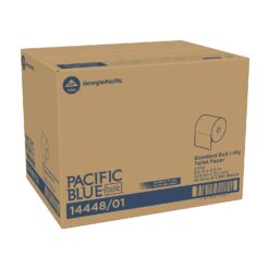 Georgia-Pacific Blue Basic 1-Ply Toilet Paper (previously branded Envision), 1444801, 1,500 Sheets Per Roll, 48 Rolls Per Case