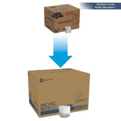 Georgia-Pacific Blue Basic 2-Ply Embossed Toilet Paper (previously branded Envision), 1988001, 550 Sheets Per Roll, 80 Rolls Per Case