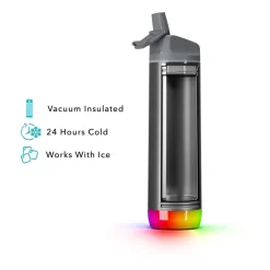 HidrateSpark Pro 21oz Straw Bottle, Stainless Steel