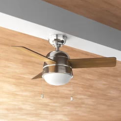 Hunter Fan Aker 36 inch Ceiling Fan with Light Kit, Brushed Nickel