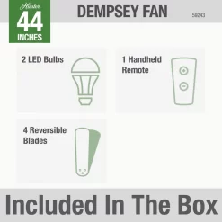 Hunter Fan Dempsey Low Profile 44 inch Ceiling Fan with Light Kit