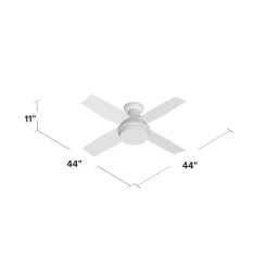 Hunter Fan Dempsey Low Profile 44 inch Ceiling Fan with Light Kit