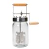 Product Description 73449401226 The LEM Butter Churner is an easy-to-use handheld butter churn so you're able to enjoy fresh-tasting butter. Including a glass mason jar, a screw-on lid with a hand crank, and butter recipes, you'll be all ready to make your own butter with the LEM Butter Churner. The design allows you to churn butter in other wide-mouth mason jars for even greater convenience. Features: Metal gears Screw-on lid Easy-to-use hand crank Wide-mouth mason glass jar Interchangeable lid, compatible with other wide-mouth mason jars Includes a set of easy-to-follow step-by-step instructions and butter recipes Specs: BPA free Capacity: 28 oz. Care: Hand wash only Dimensions: 3.5" W x 6.25" H Paddles Material: Stainless steel