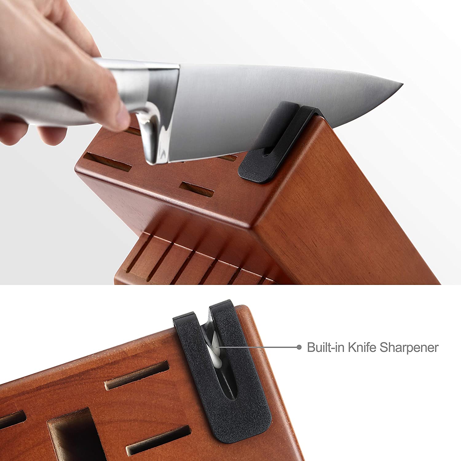 Knife Sets15 Pieces German Stainless Steel Knife Block Sets Built-In  Sharpener