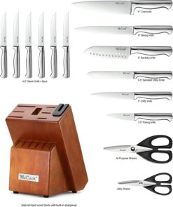 McCook MC29 Knife Sets,15 Pieces German Stainless Steel Kitchen