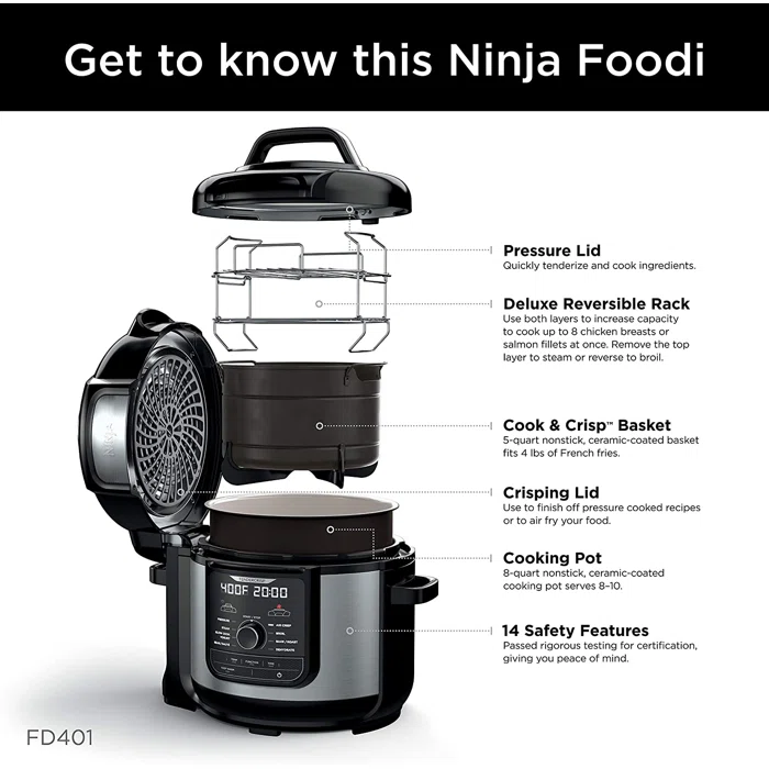Ninja - Ninja Foodi 8qt. 9-in-1 Deluxe XL Pressure Cooker & Air
