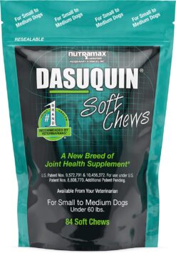 Nutramax Dasuquin Joint Health Supplement for Small to Medium Dogs - With Glucosamine, Chondroitin, ASU, Boswellia Serrata Extract, Green Tea Extract, 84 Soft Chews