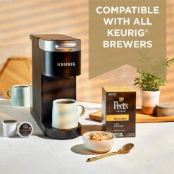 Peet's Coffee, Hazelnut Mocha - 60 K-Cup Pods for Keurig Brewers (6 boxes of 10 pods), Light Roast
