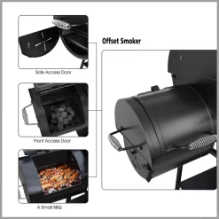 Royal Gourmet 30 inch Barrel Charcoal Grill with Smoker