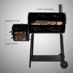 Royal Gourmet 30 inch Barrel Charcoal Grill with Smoker