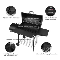Royal Gourmet CC1830S 30inch BBQ Charcoal Grill and Offset Smoker