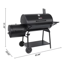Royal Gourmet CC2036F Charcoal Barrel Grill with Offset Smoker