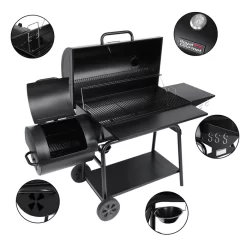 Royal Gourmet CC2036F Charcoal Barrel Grill with Offset Smoker