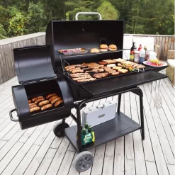 Royal Gourmet CC2036F Charcoal Barrel Grill with Offset Smoker