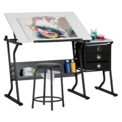 Studio Designs Eclipse 2-Piece Drafting Table & Stool Set